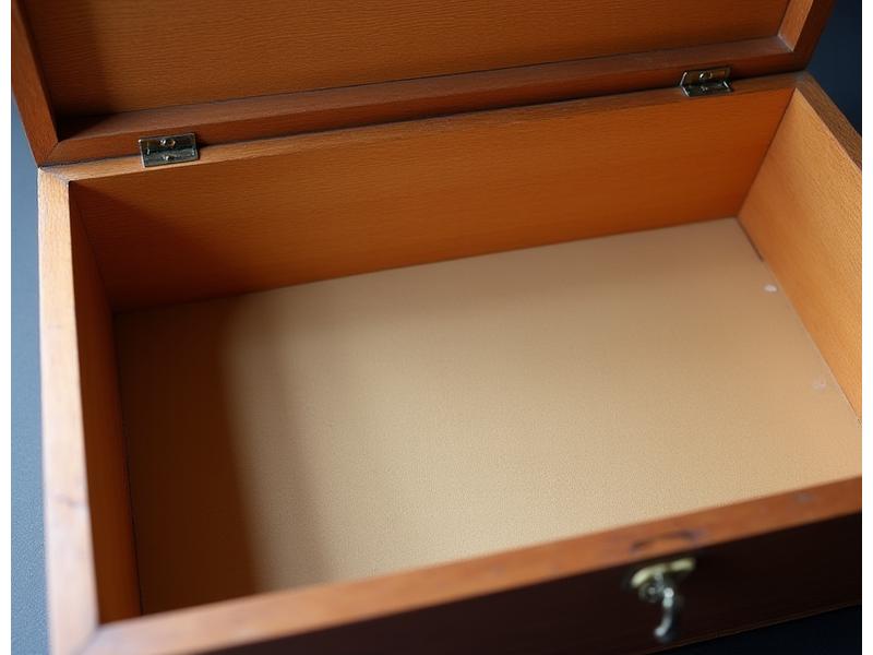 Intérieur du coffre de mariage restauré