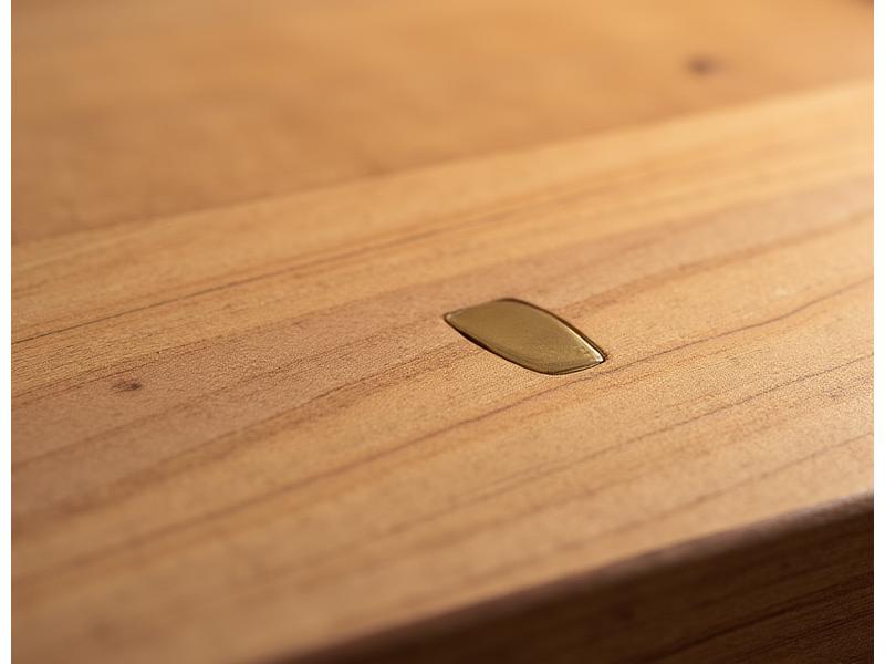 Détail de la table basse en érable ondé avec son grain